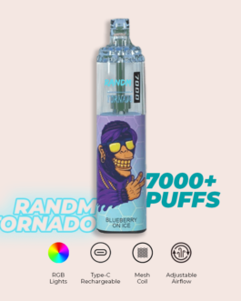 R and M Tornado 7000 Puffs Blueberry On Ice