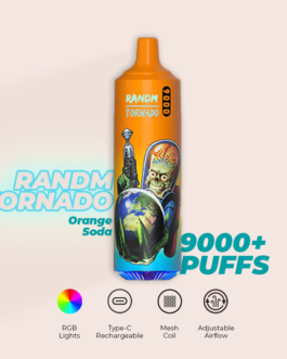 R and M Tornado 9000 Puffs Orange Soda