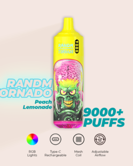 R and M Tornado 9000 Puffs Peach Lemonade