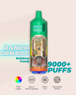 R and M Tornado 9000 Puffs Rainbow Candy