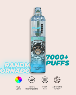 R and M Tornado 7000 Puffs Strawberry Donut