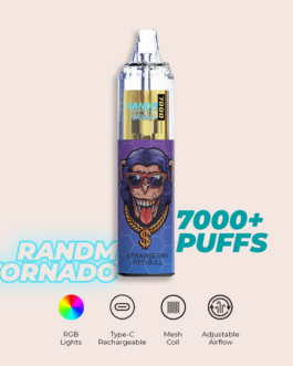 R and M Tornado 7000 Puffs Strawberry Red Bull